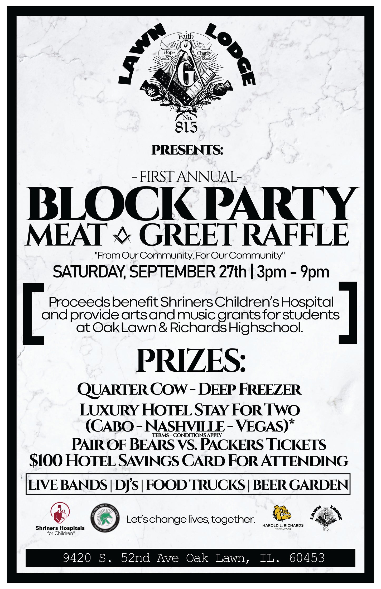 First Annual Lawn Lodge Block Party: Meat & Greet Raffle! – EZticketz