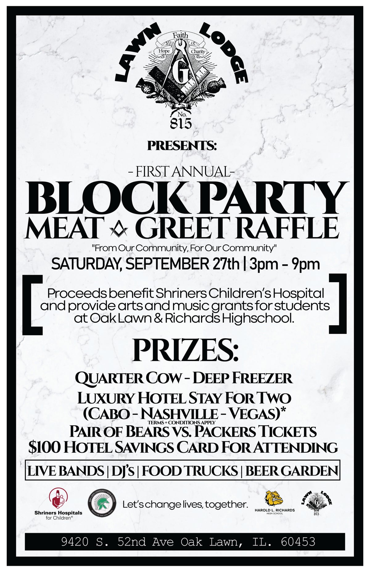 First Annual Lawn Lodge Block Party: Meat & Greet Raffle! – EZticketz