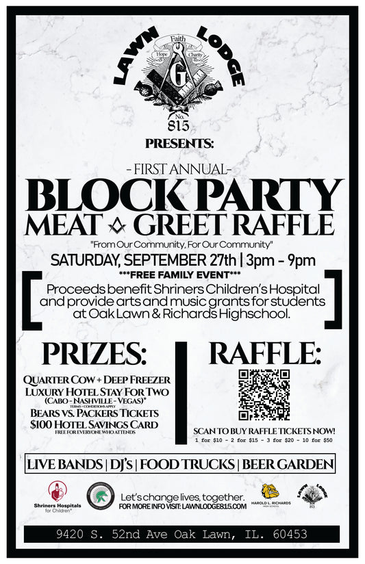 Second Annual Lawn Lodge Block Party: Meat & Greet Raffle!