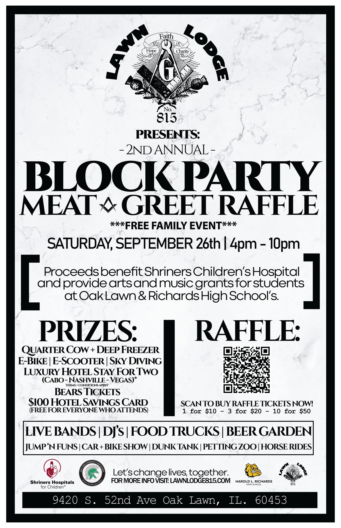 Second Annual Lawn Lodge Block Party: Meat & Greet Raffle!
